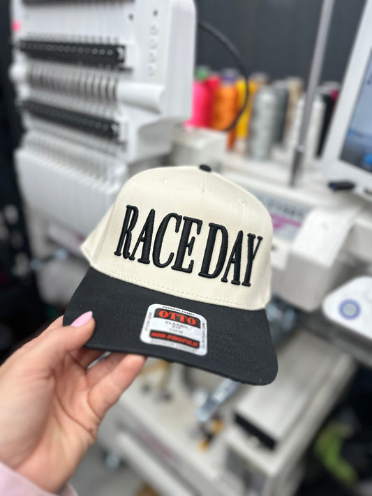 Race Day puff embroidered hat