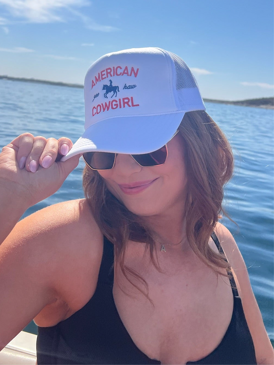 American cowgirl embroidered hat