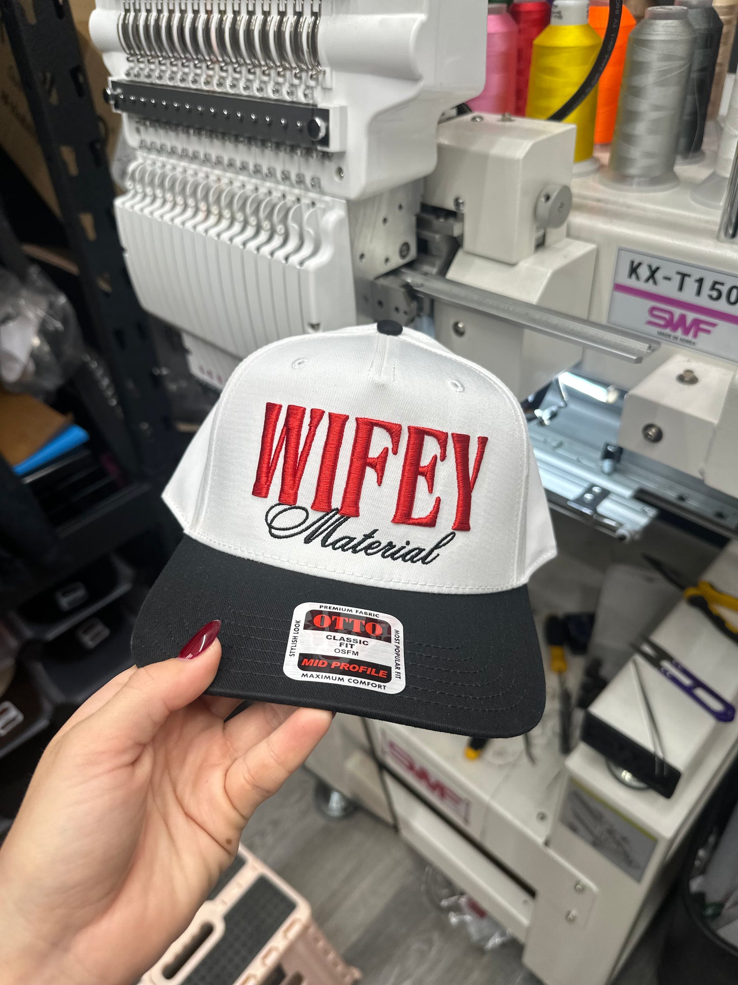 Wifey Material Puff embroidered hat