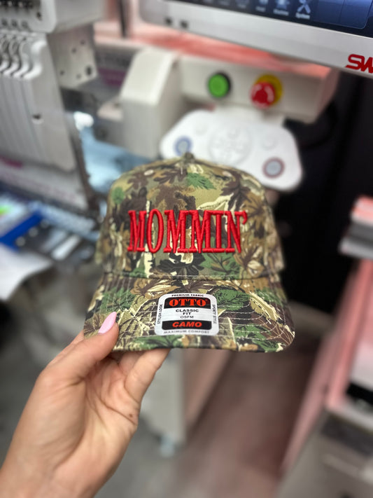 Mommin’ puff embroidered trucker hat