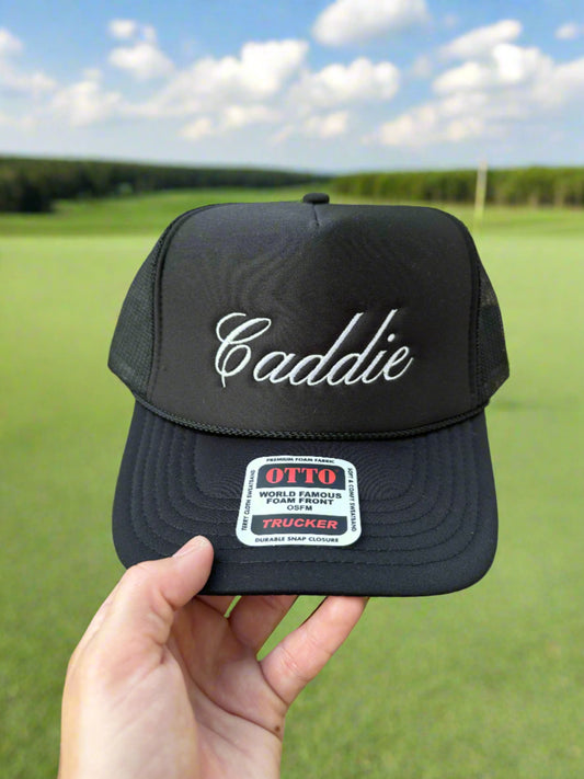 Caddie embroidered trucker hat