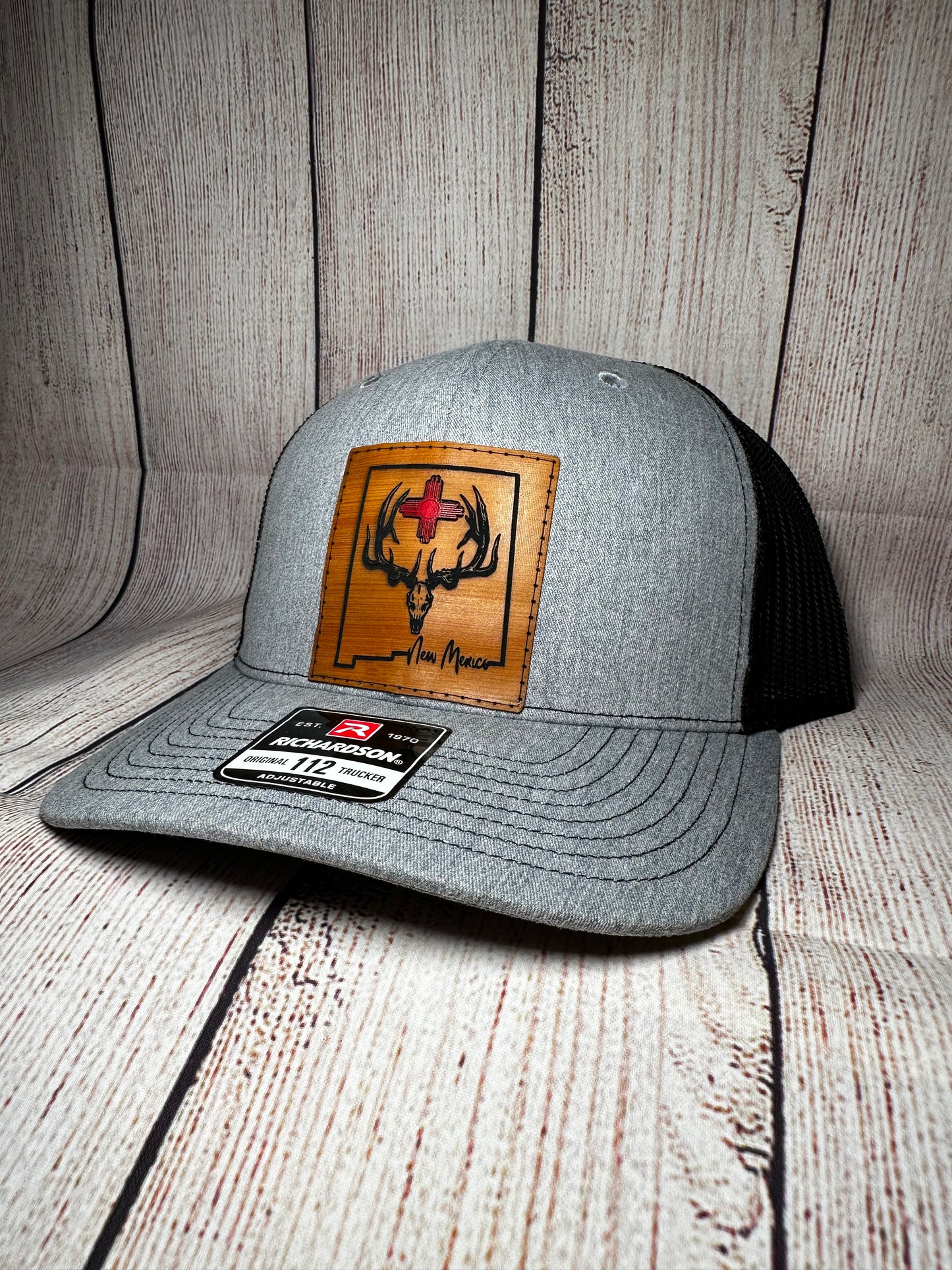 New Mexico bamboo patch hat with red accent