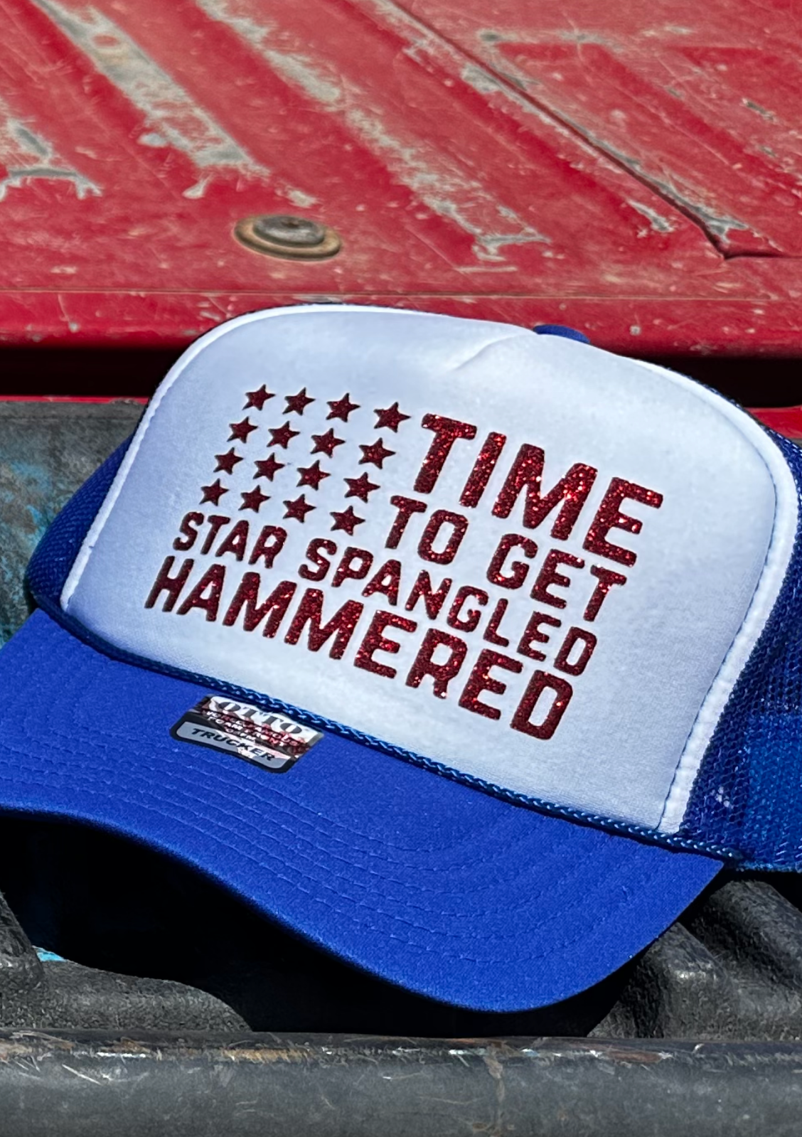 Star Stangled Hammered vinyl foam trucker hat