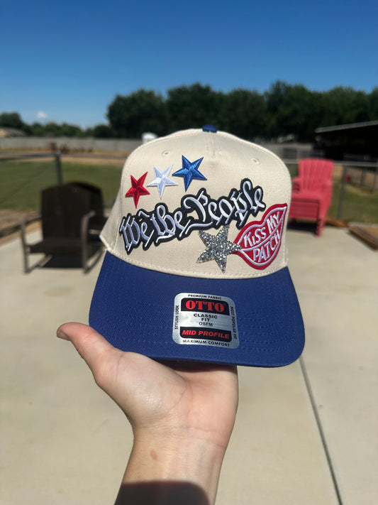 White/Blue Canvas We The People Trucker