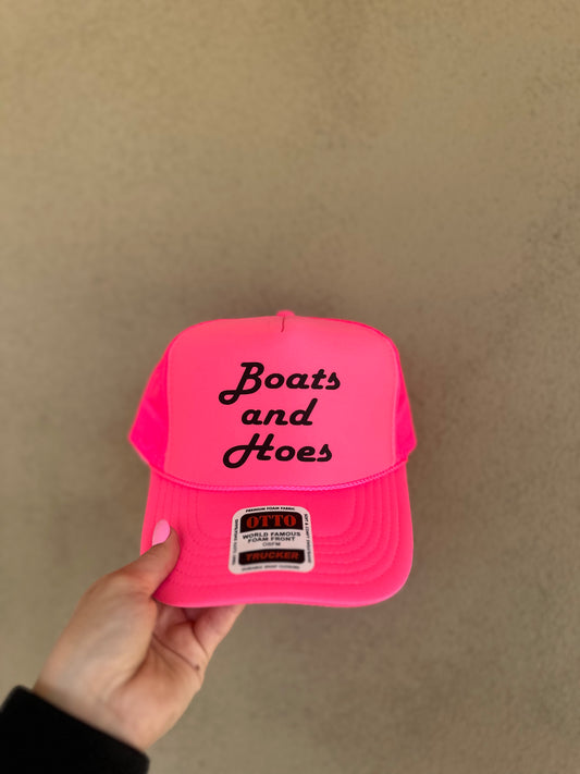 Boats and hows vinyl trucker hat