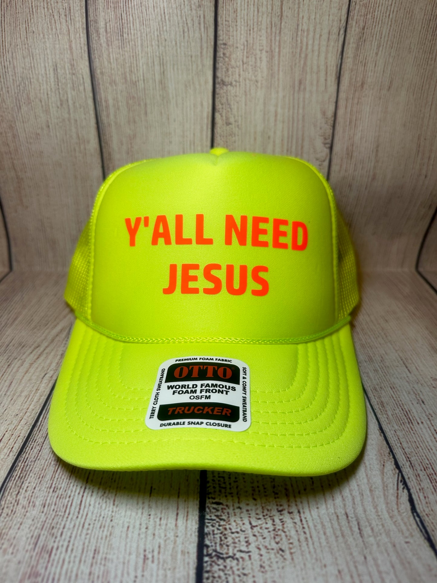 Y’all need Jesus vinyl trucker hat