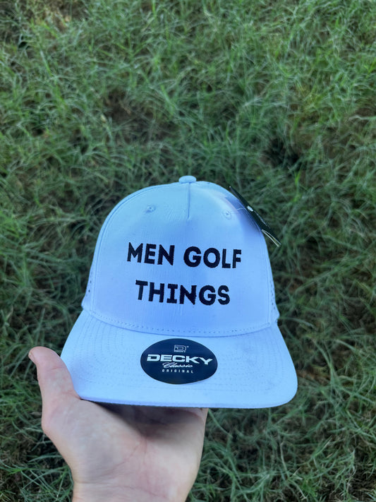 Men golf things embroidered trucker hat