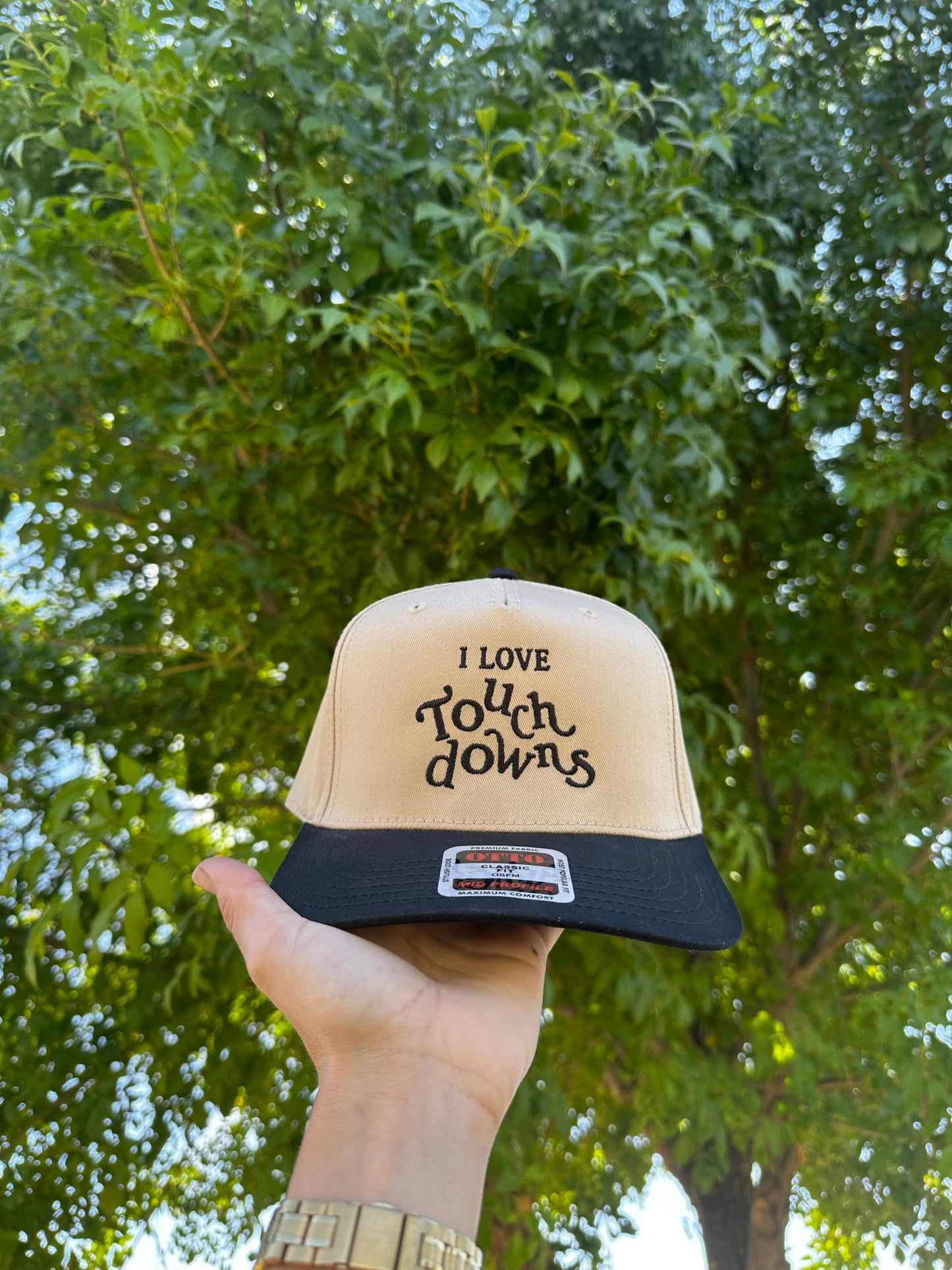 I love touchdowns embroidered hat