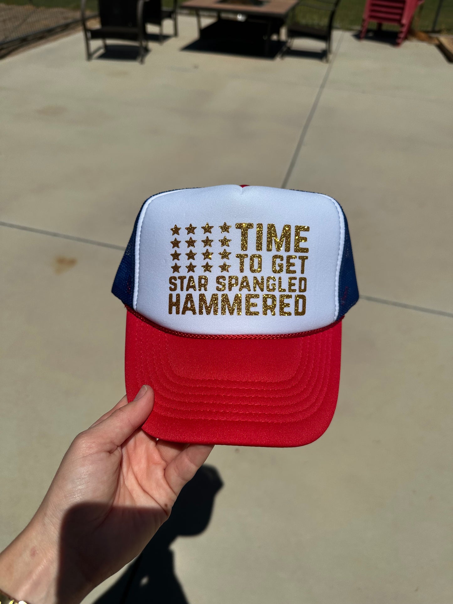 Star Stangled Hammered vinyl foam trucker hat