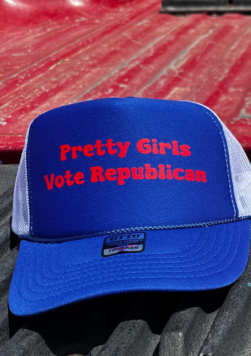 Pretty Girls Vote Republican vinyl foam trucker hat