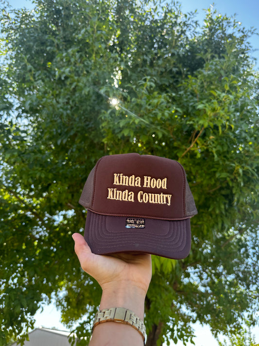 Kinda Hood Kinda Country puff embroidered hat