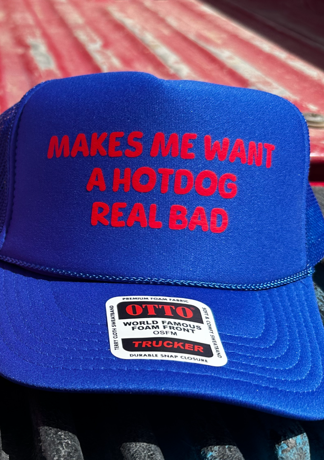 Hotdog vinyl foam trucker hat