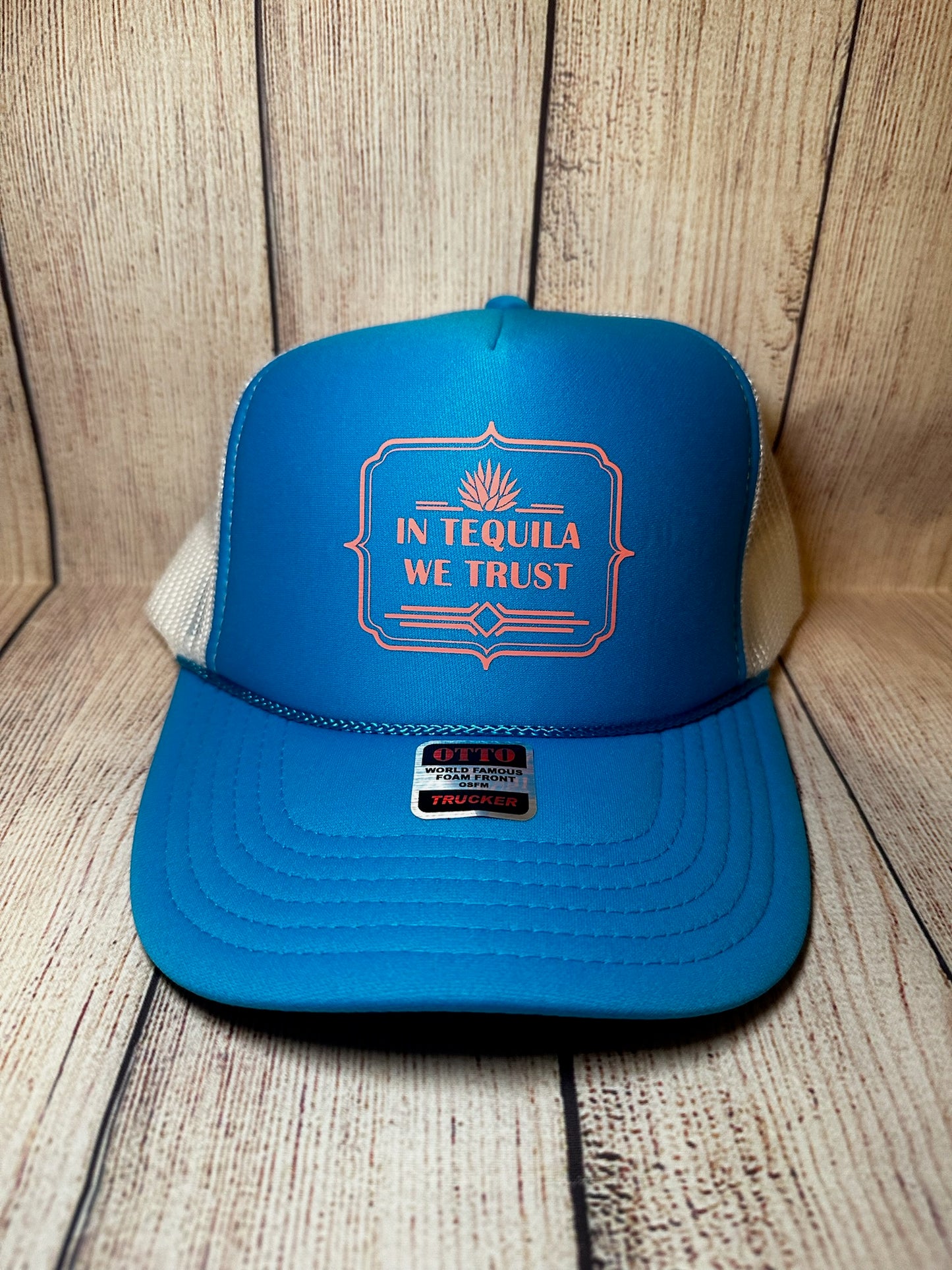 In tequila we trust vinyl trucker hat