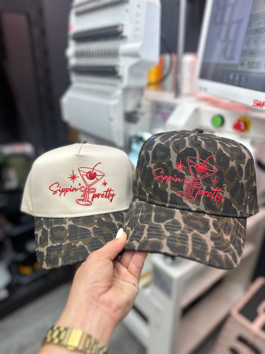 Sippin Pretty embroidered hat