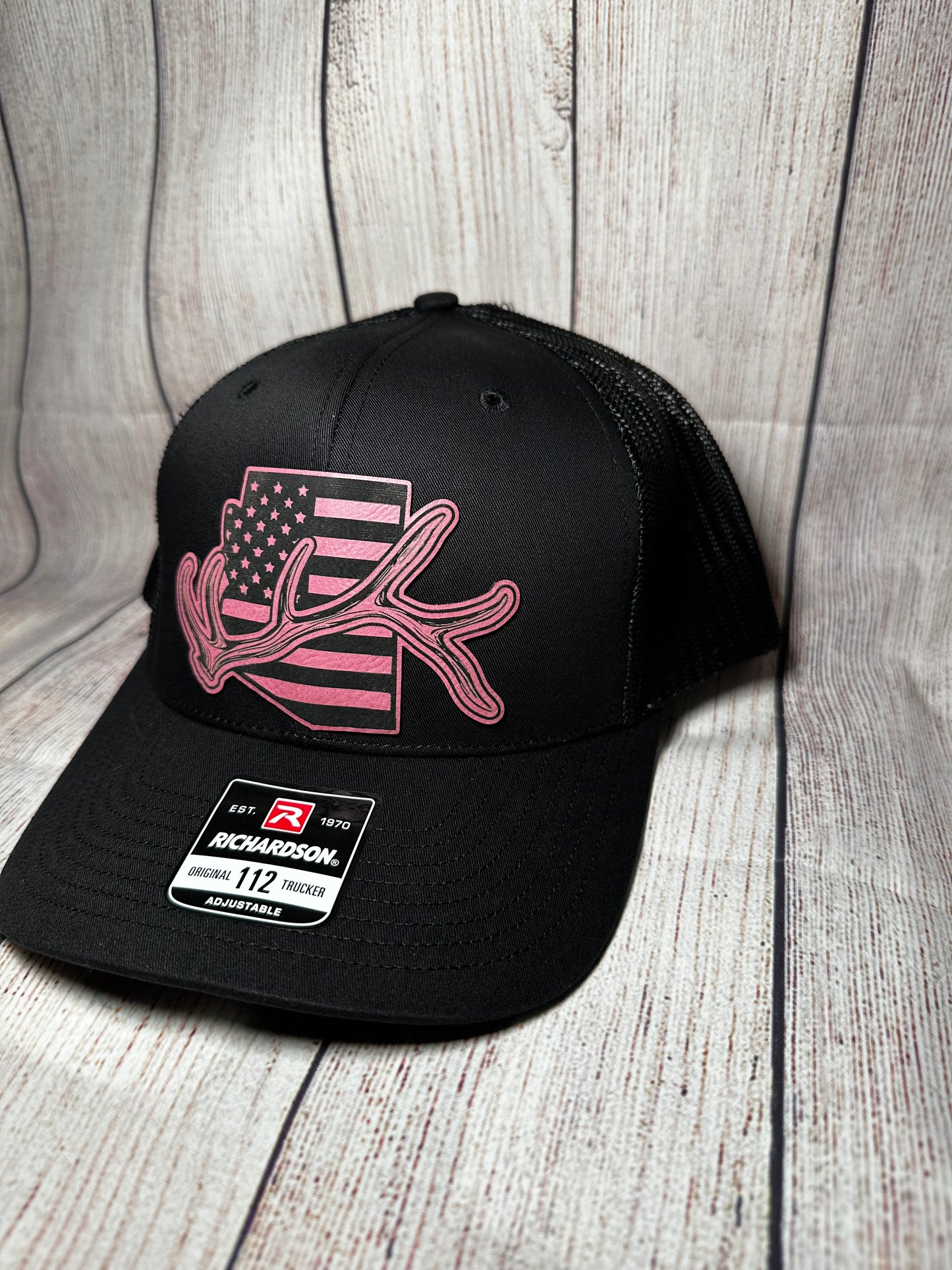 American flag Arizona and antler patch hat