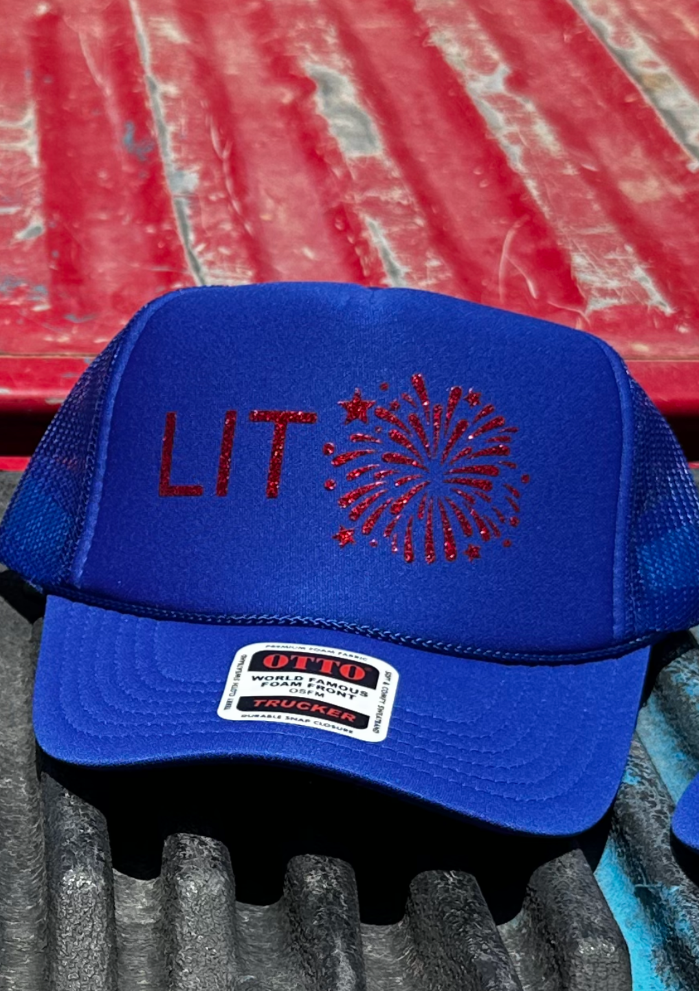 Lit vinyl foam trucker hat