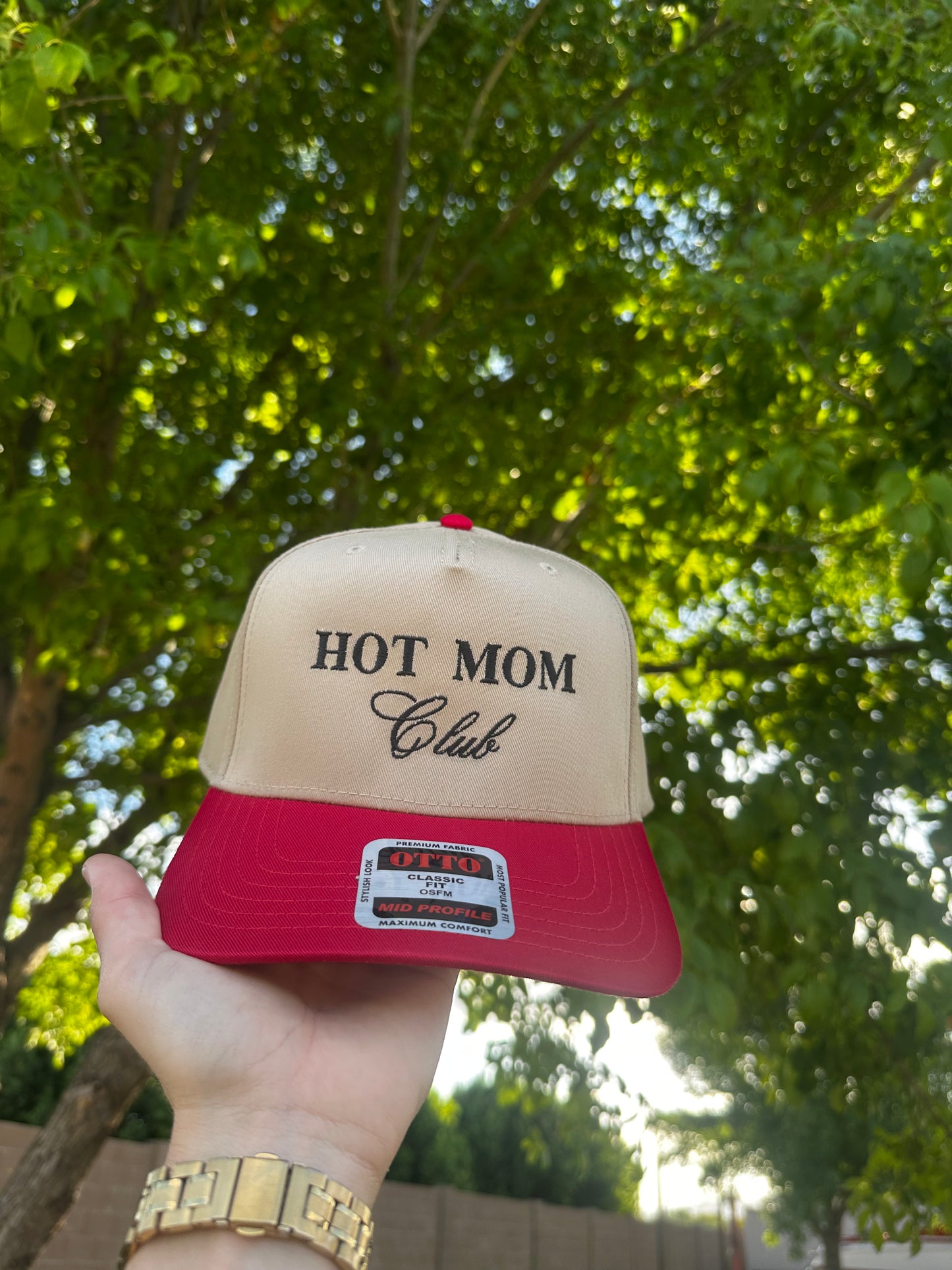 Hot mom club embroidered hat