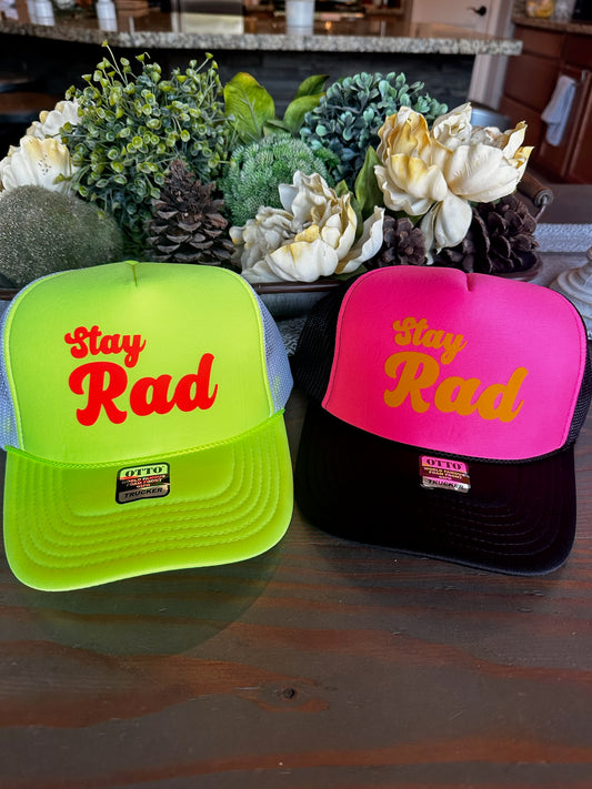 Stay Rad vinyl trucker hat