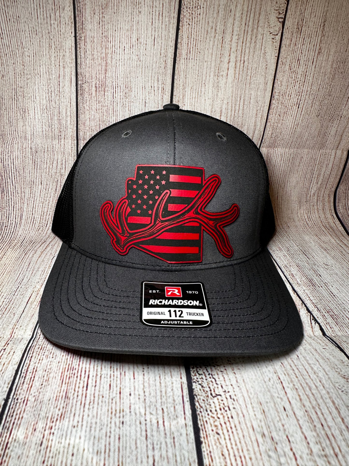 American flag Arizona and antler patch hat