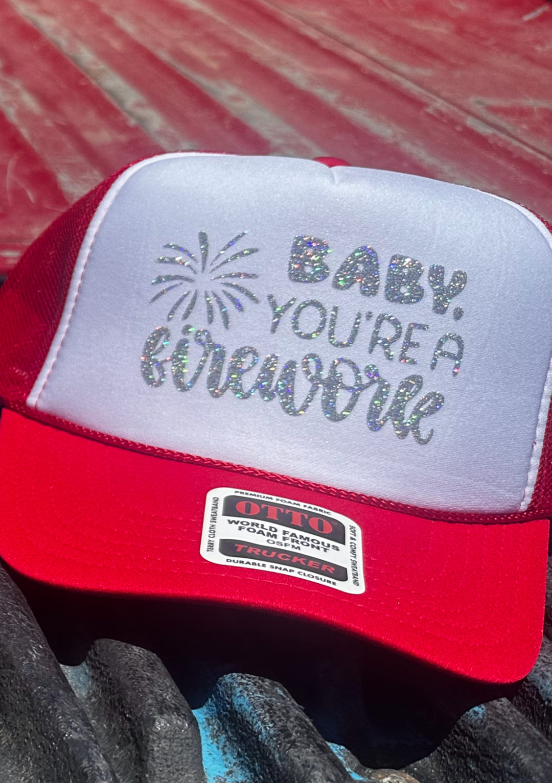 Baby, You're a Firework vinyl foam trucker hat