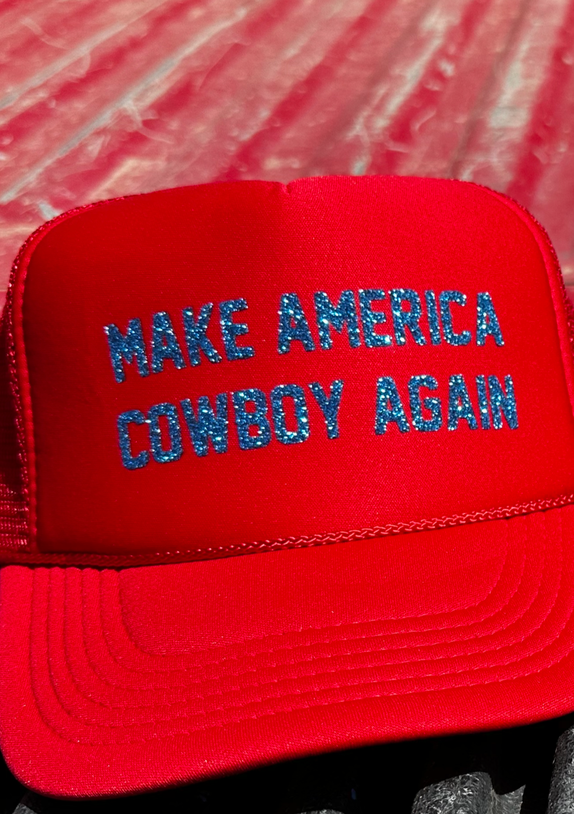 Make American Cowboy Again vinyl foam trucker hat