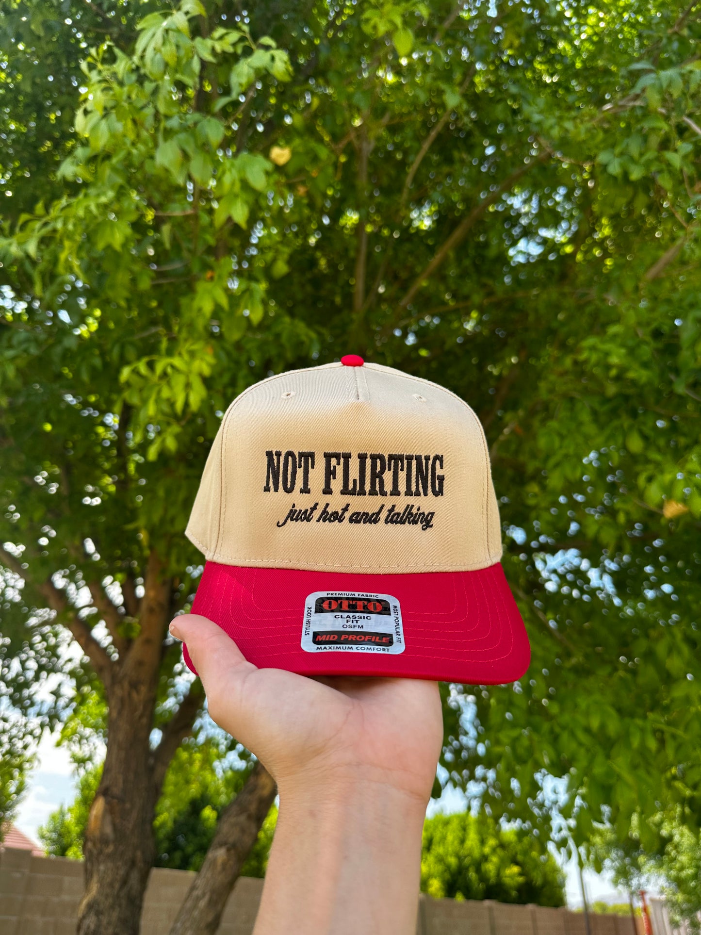 Not flirting embroidered hat