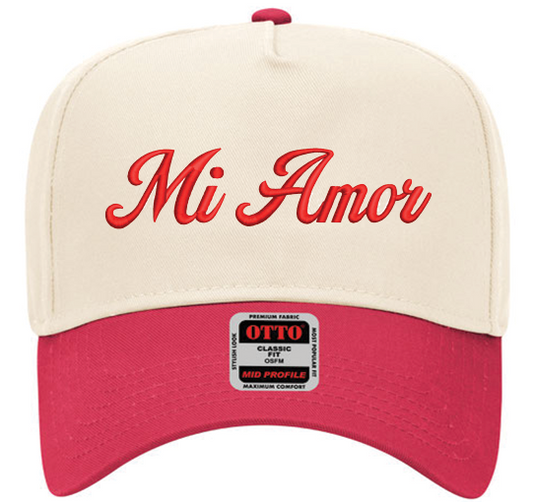 Mi Amor puff embroidered hat