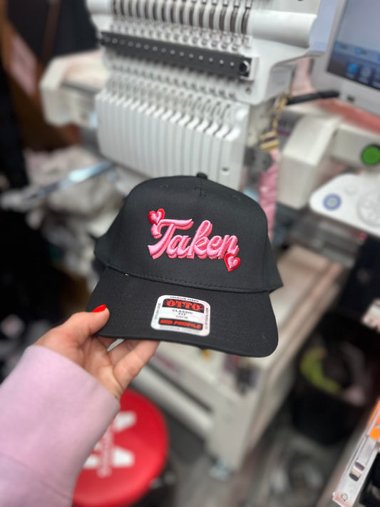 Taken puff embroidered hat