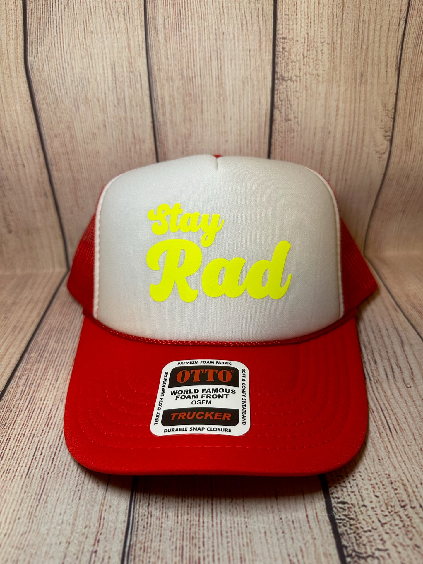 Stay Rad vinyl trucker hat