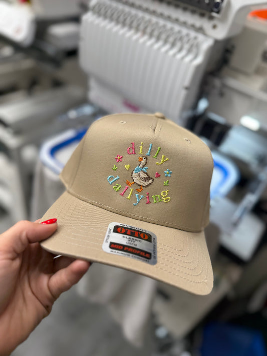 Dilly Dallying embroidered hat