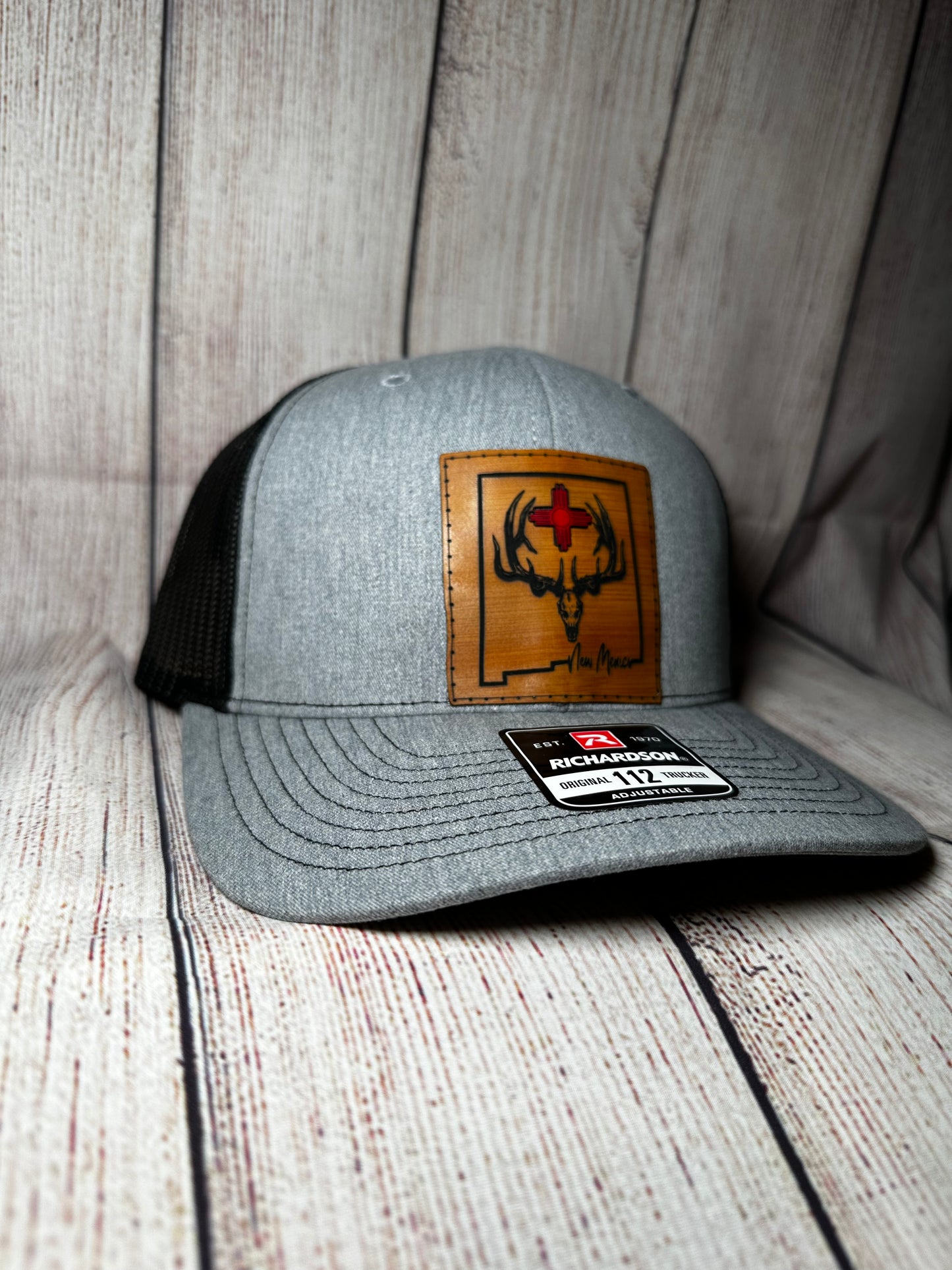 New Mexico bamboo patch hat with red accent