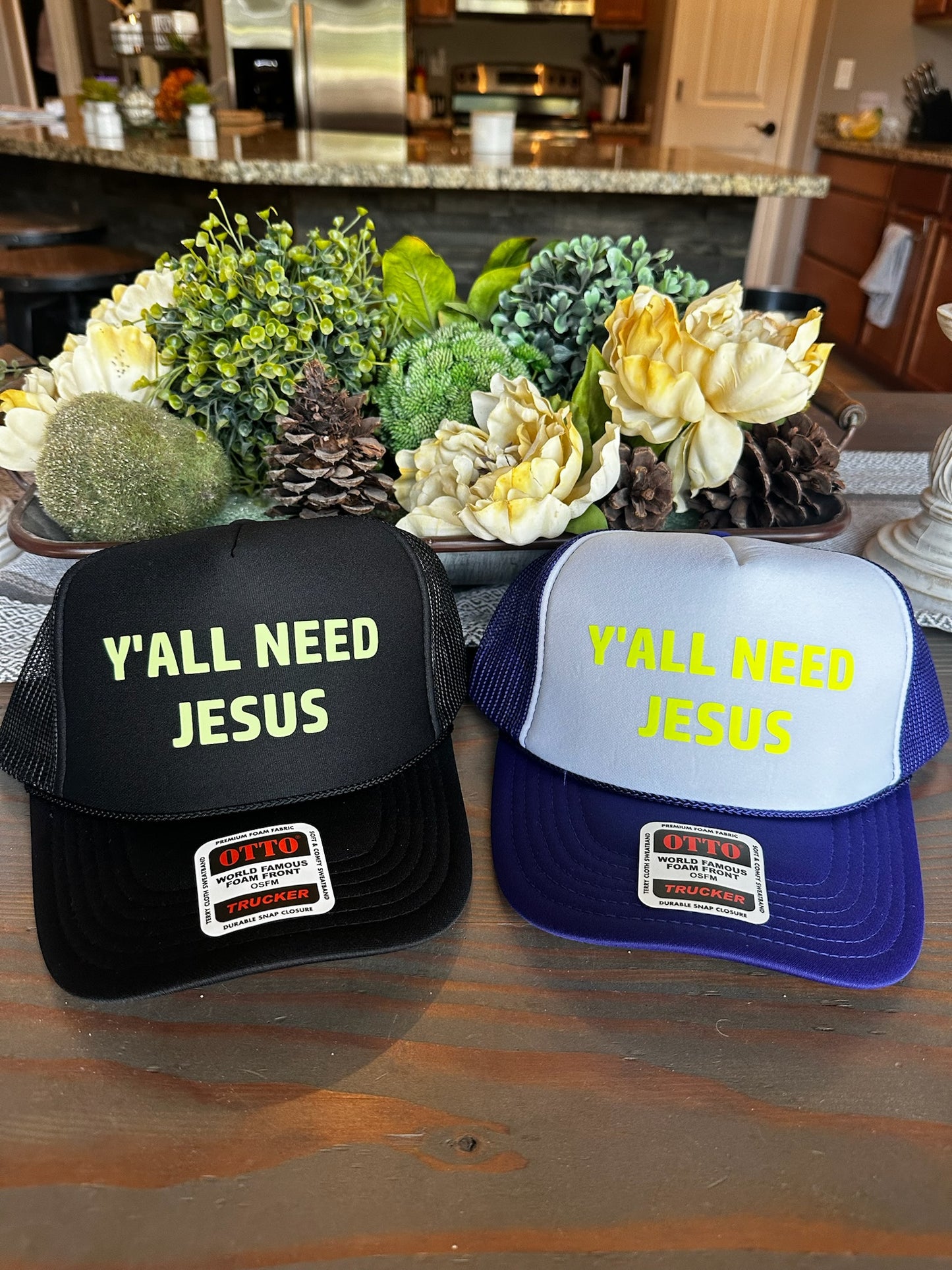 Y’all need Jesus vinyl trucker hat