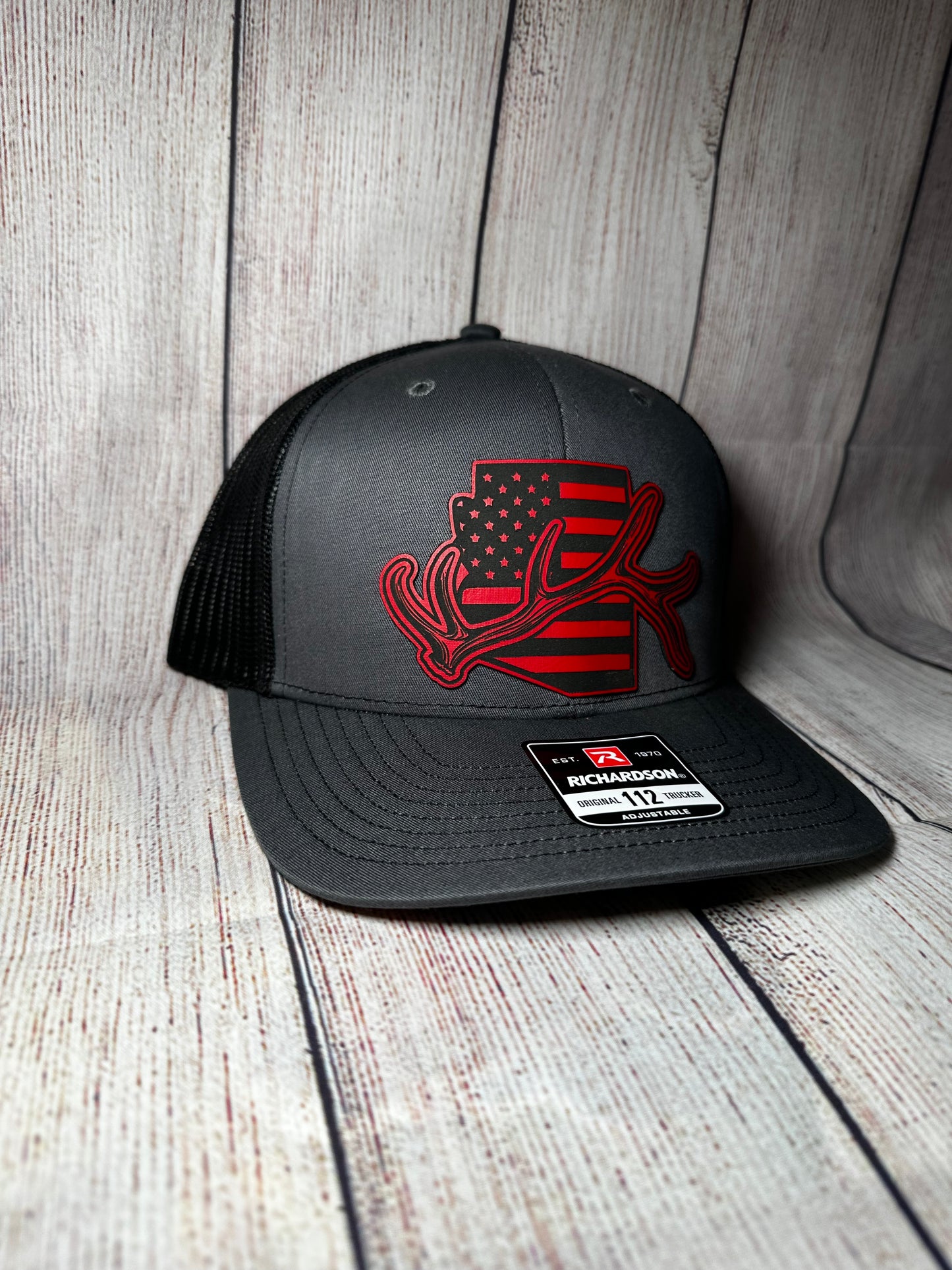 American flag Arizona and antler patch hat