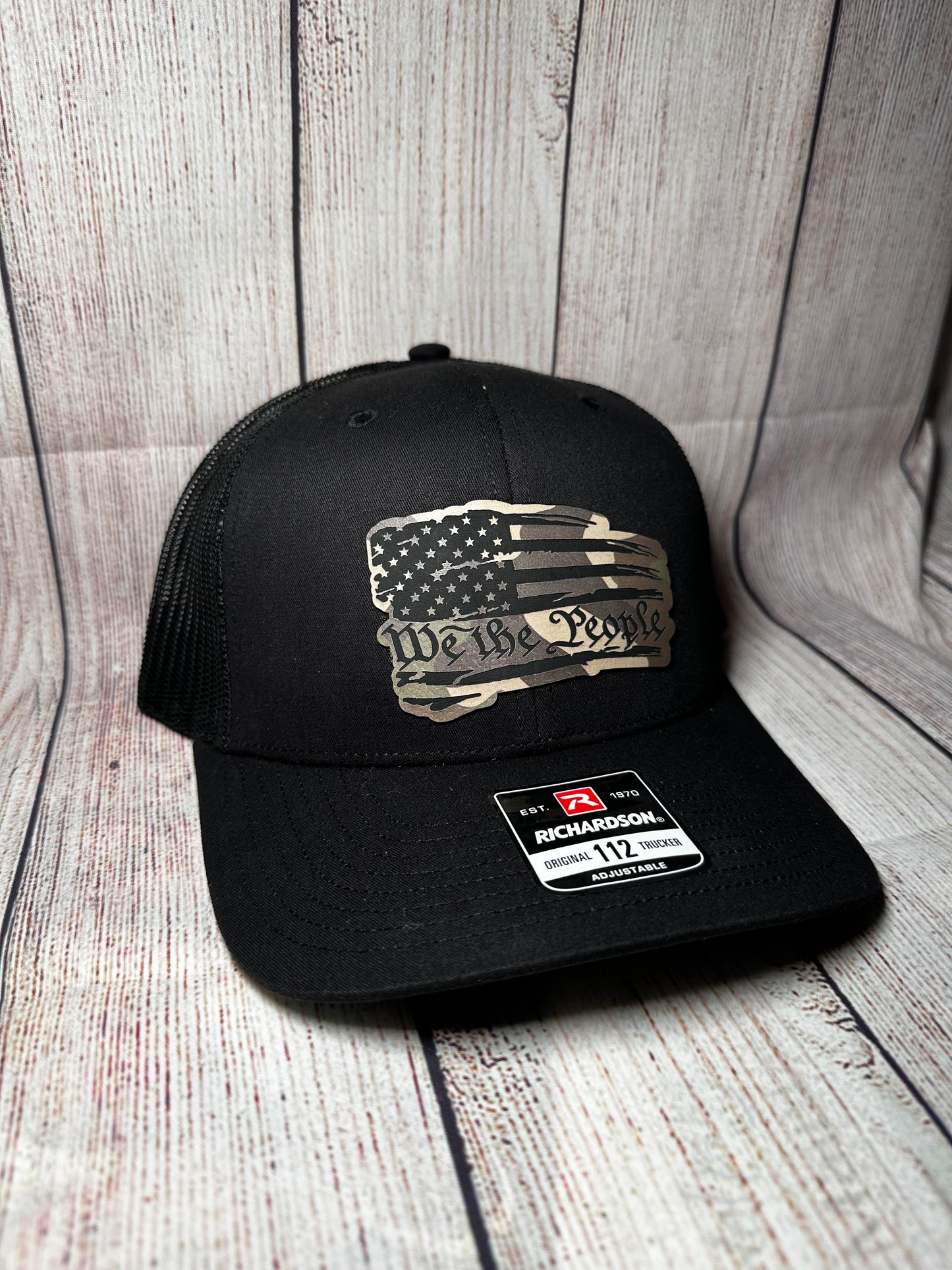 Camo We The People leather patch hat