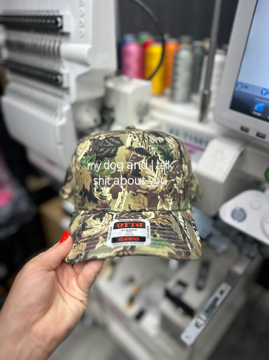My Dog & I embroidered hat