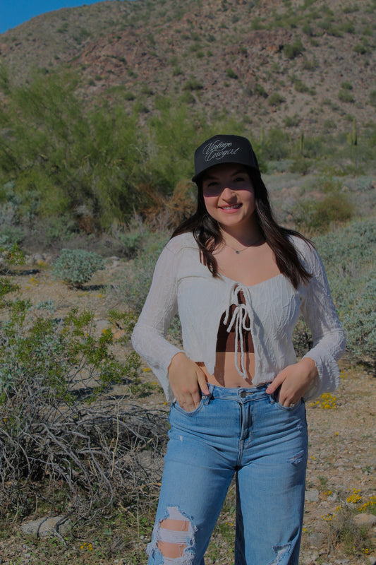 Vintage cowgirl embroidered hat