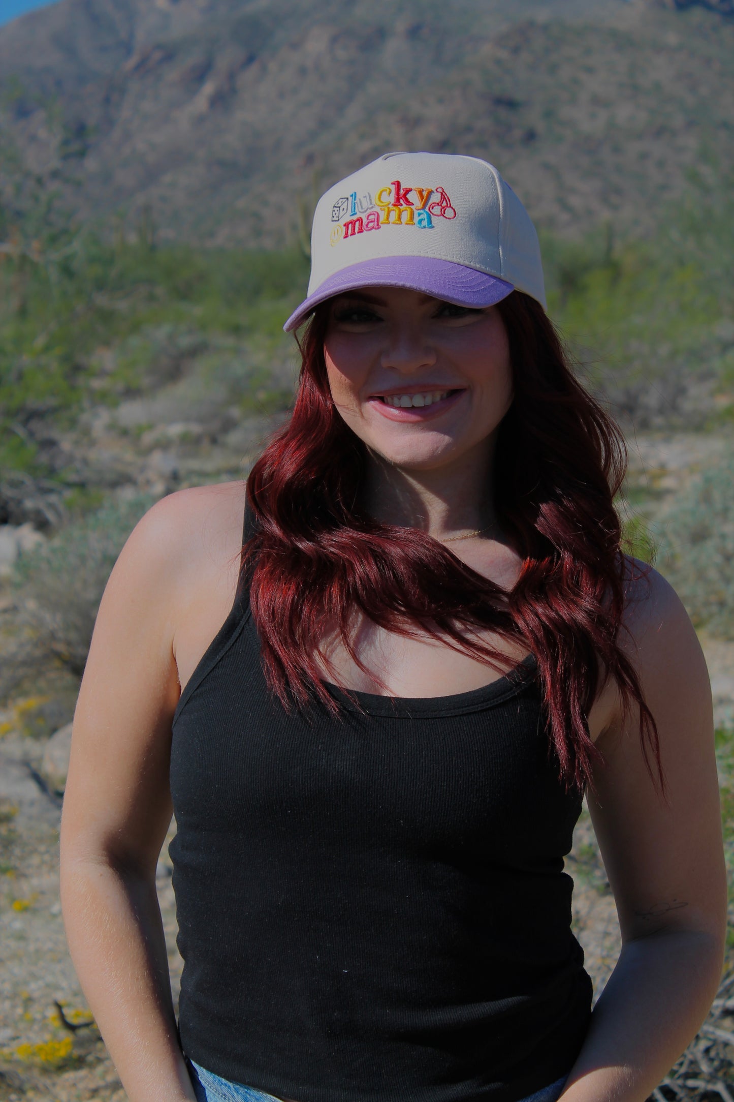 Lucky mama puff embroidered hat